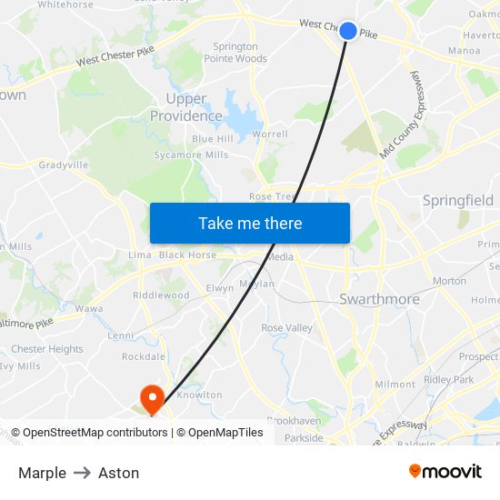 Marple to Aston map