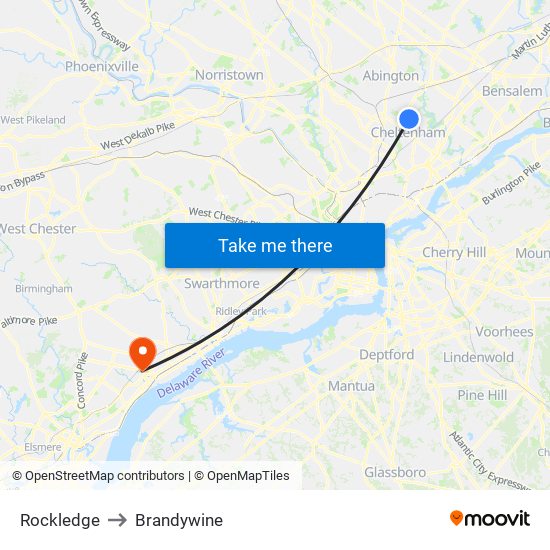 Rockledge to Brandywine map