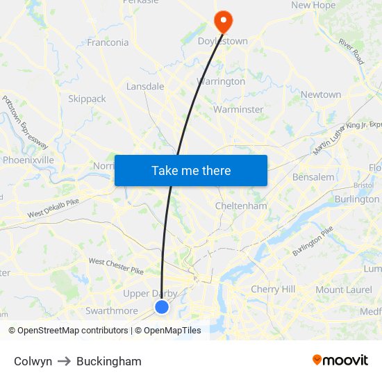 Colwyn to Buckingham map