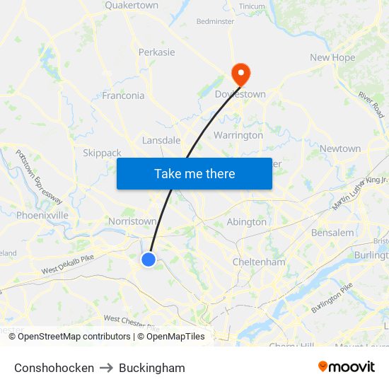 Conshohocken to Buckingham map