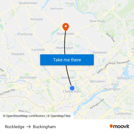 Rockledge to Buckingham map