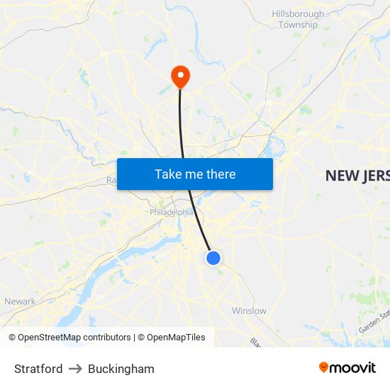 Stratford to Buckingham map