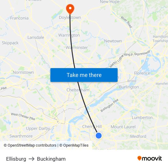 Ellisburg to Buckingham map