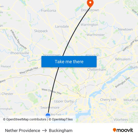 Nether Providence to Buckingham map