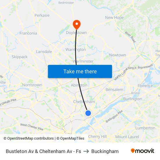 Bustleton Av & Cheltenham Av - Fs to Buckingham map