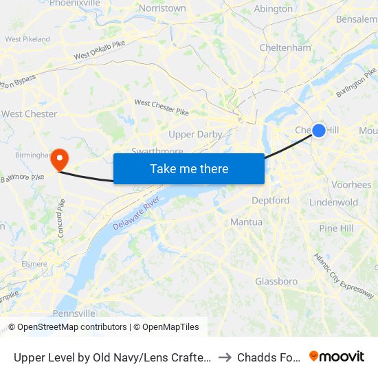 Upper Level by Old Navy/Lens Crafters to Chadds Ford map