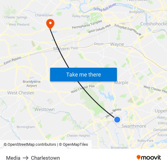 Media to Charlestown map