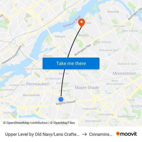 Upper Level by Old Navy/Lens Crafters to Cinnaminson map