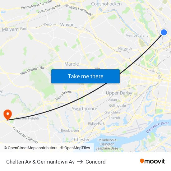 Chelten Av & Germantown Av to Concord map