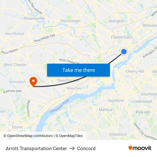 Arrott Transportation Center to Concord map