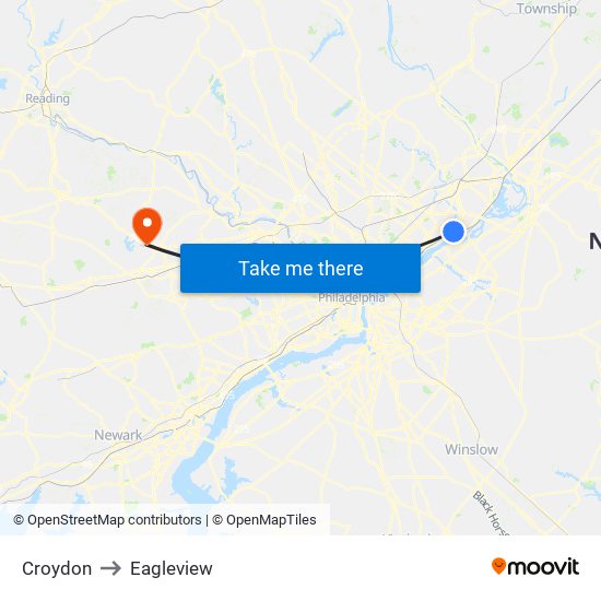 Croydon to Eagleview map