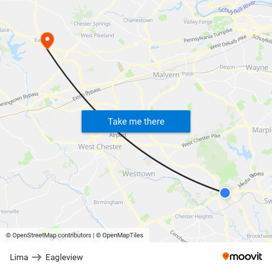 Lima to Eagleview map