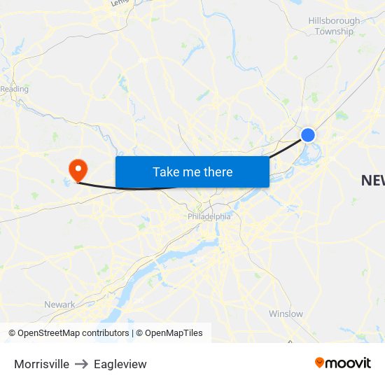 Morrisville to Eagleview map