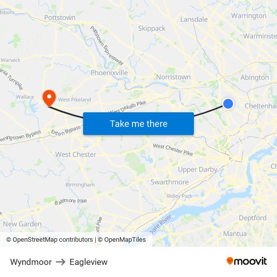 Wyndmoor to Eagleview map