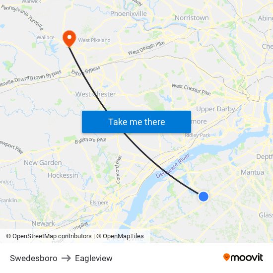 Swedesboro to Eagleview map