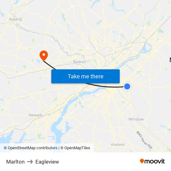 Marlton to Eagleview map
