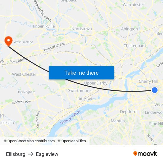 Ellisburg to Eagleview map