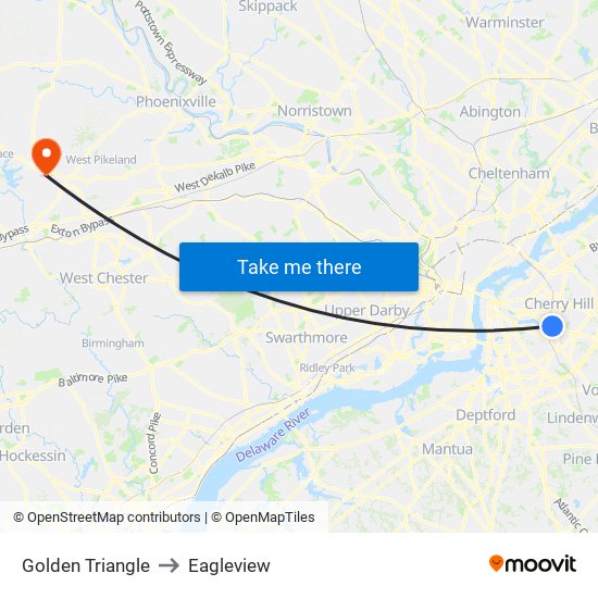 Golden Triangle to Eagleview map