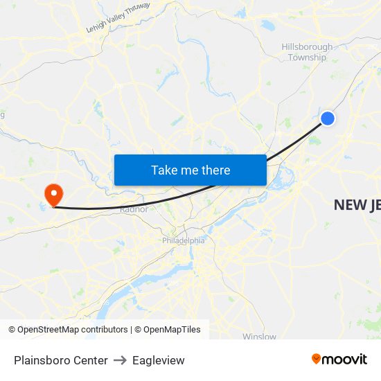 Plainsboro Center to Eagleview map