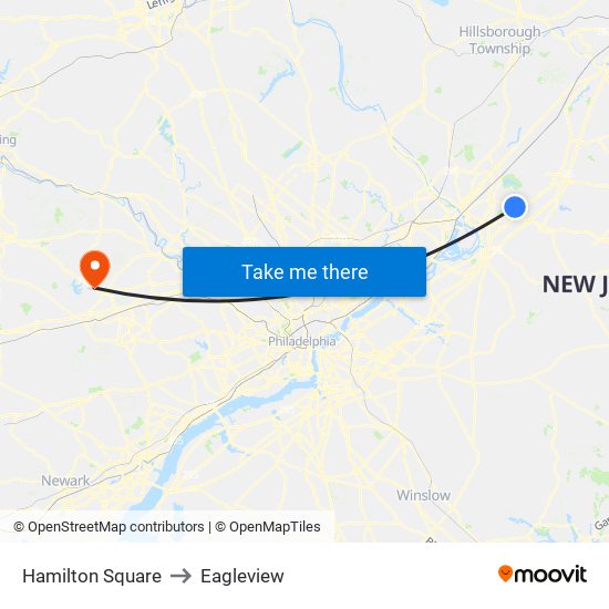 Hamilton Square to Eagleview map