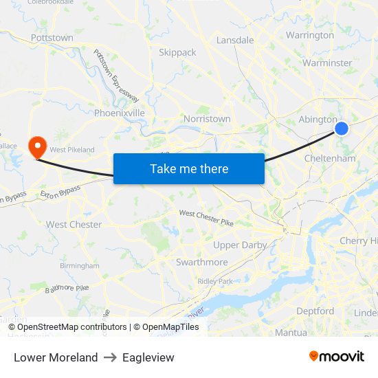 Lower Moreland to Eagleview map