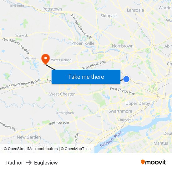 Radnor to Eagleview map