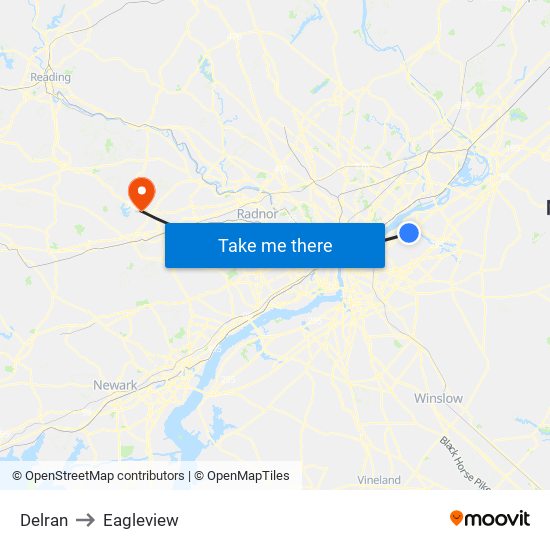 Delran to Eagleview map