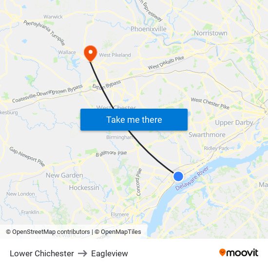 Lower Chichester to Eagleview map