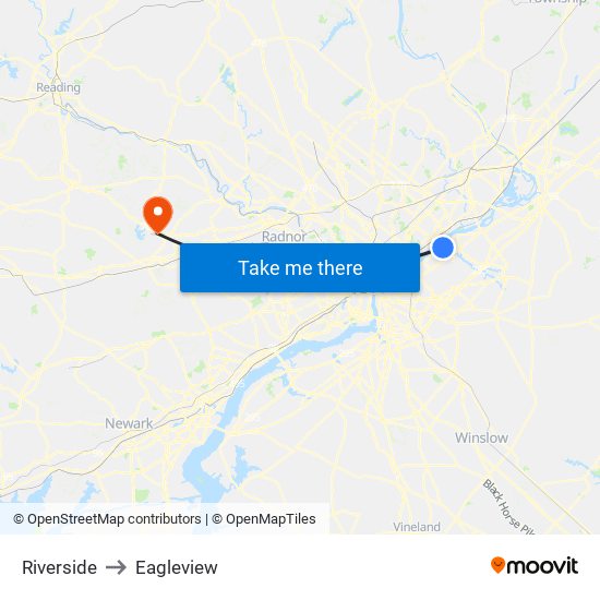 Riverside to Eagleview map