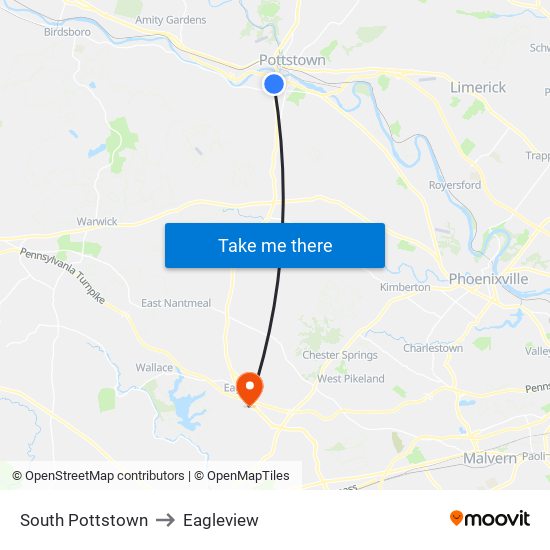 South Pottstown to Eagleview map