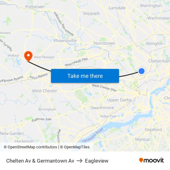 Chelten Av & Germantown Av to Eagleview map