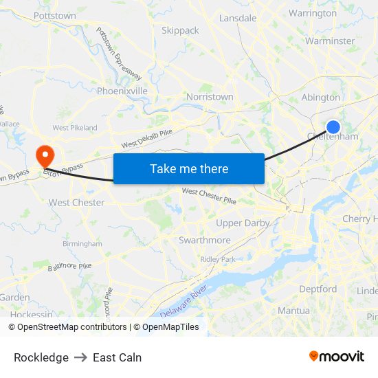 Rockledge to East Caln map