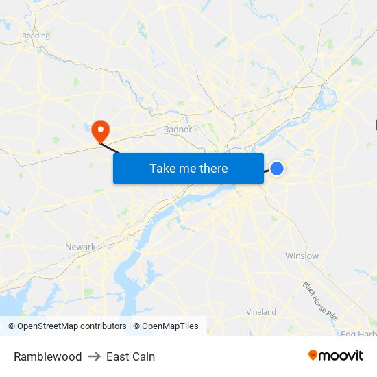 Ramblewood to East Caln map