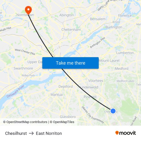 Chesilhurst to East Norriton map