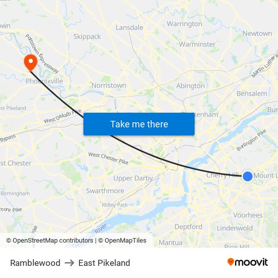 Ramblewood to East Pikeland map