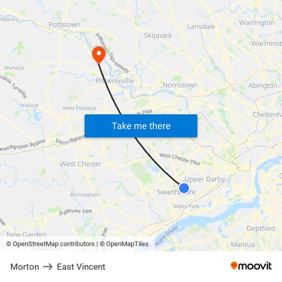 Morton to East Vincent map