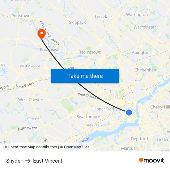 Snyder to East Vincent map