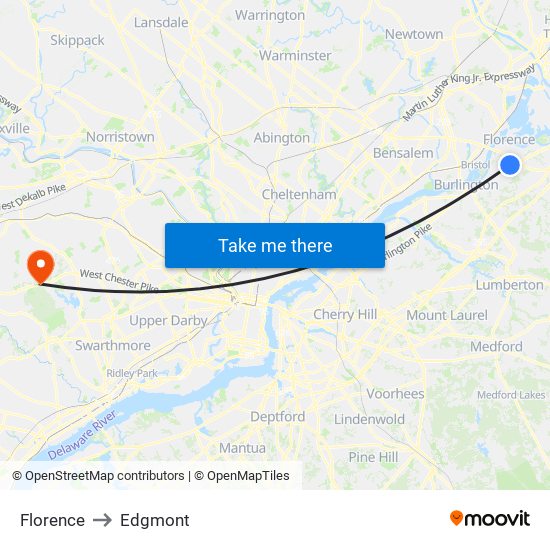 Florence to Edgmont map