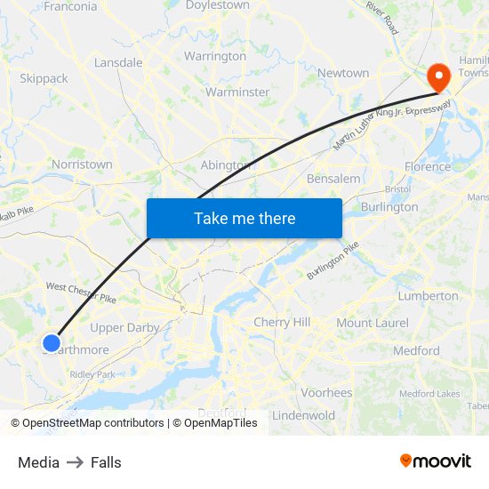 Media to Falls map