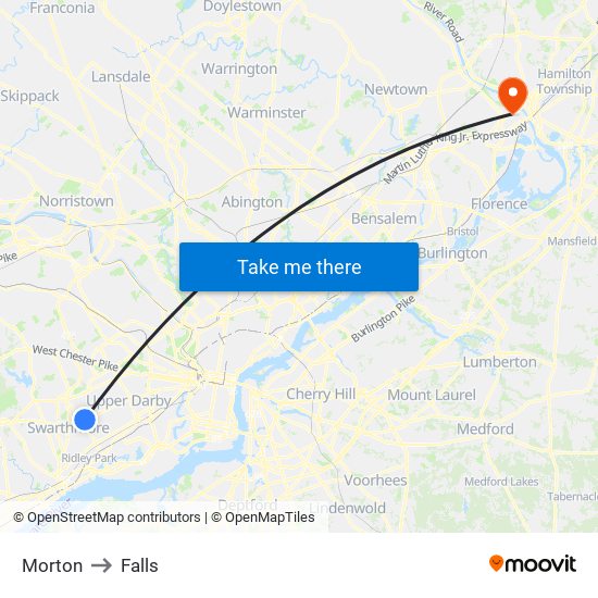 Morton to Falls map