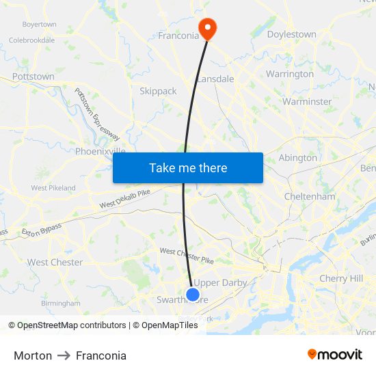 Morton to Franconia map