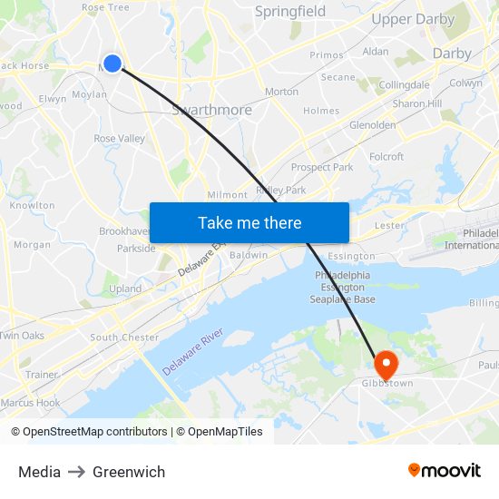 Media to Greenwich map