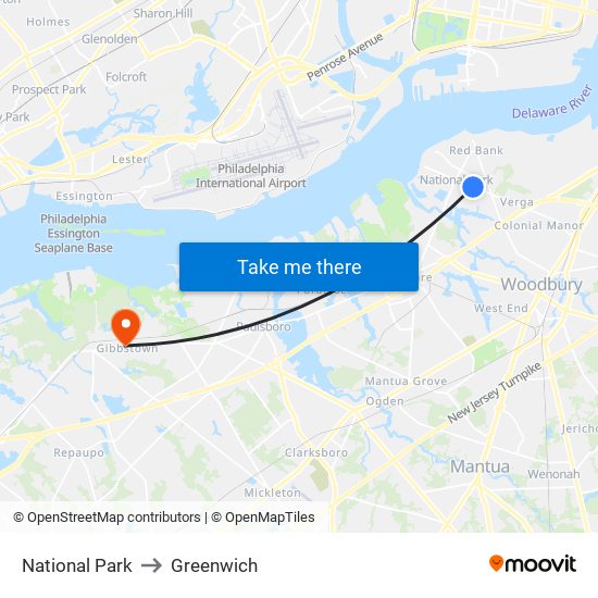 National Park to Greenwich map