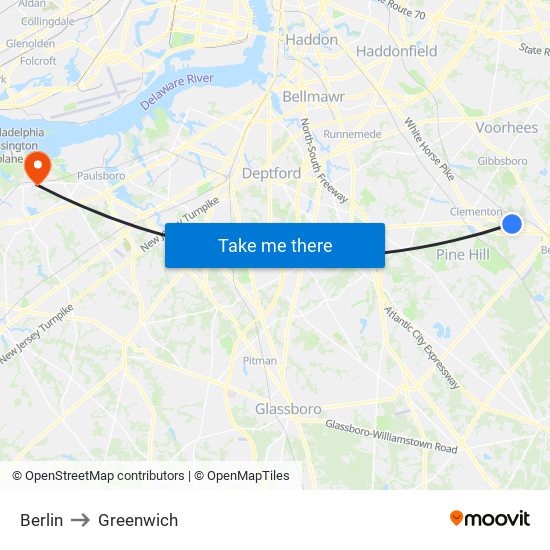 Berlin to Greenwich map