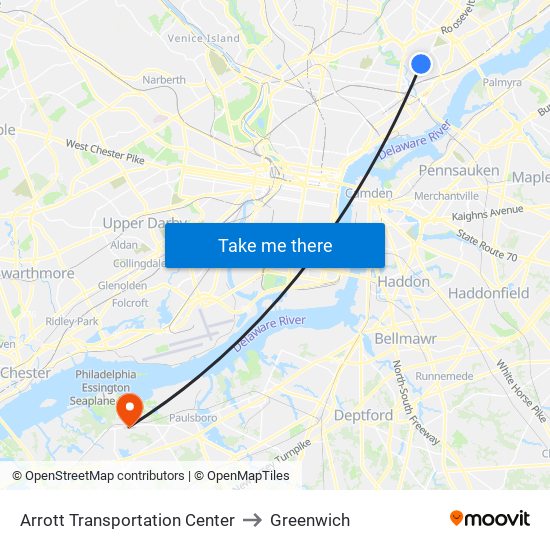 Arrott Transportation Center to Greenwich map