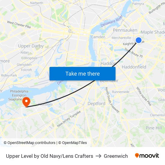 Upper Level by Old Navy/Lens Crafters to Greenwich map