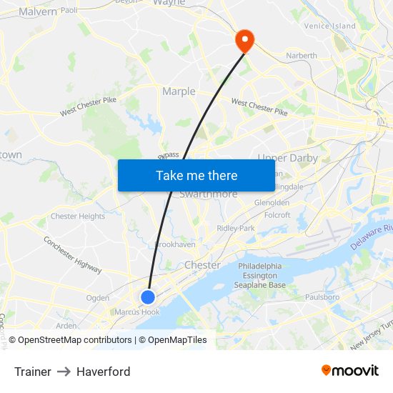 Trainer to Haverford map