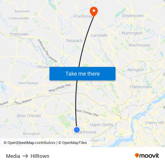 Media to Hilltown map