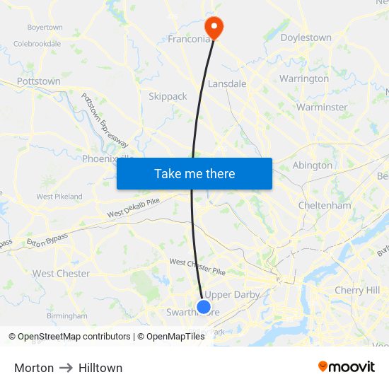 Morton to Hilltown map