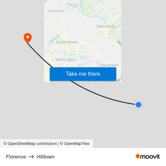 Florence to Hilltown map